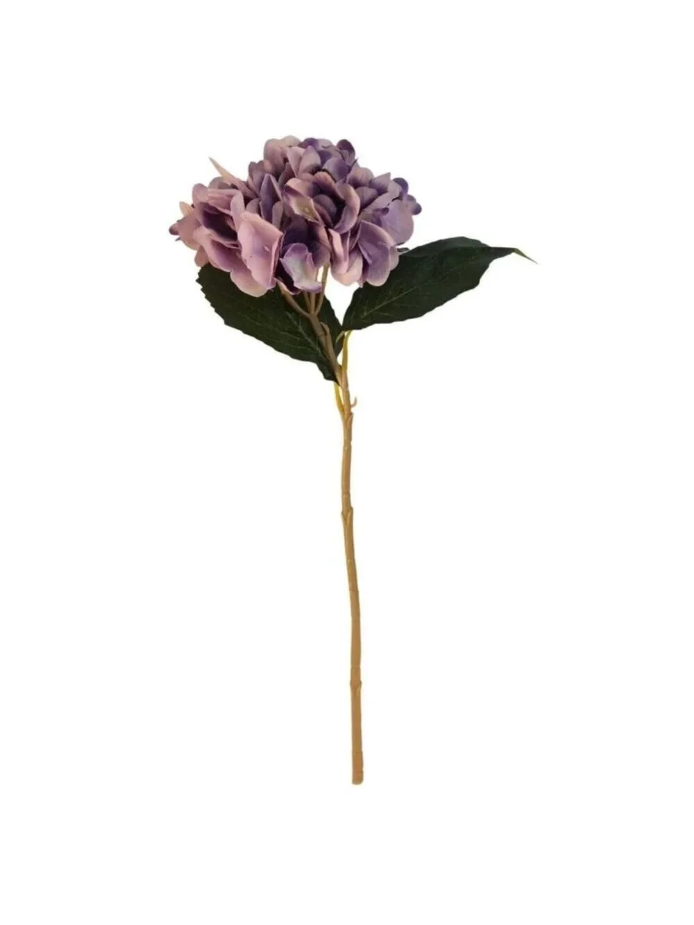 Lavender Purple Faux Hydrangea Stem 18 Inch Wedding Artificial Flower Large Bloo